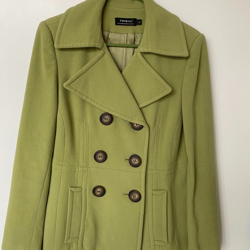 Tribal light green peacoat